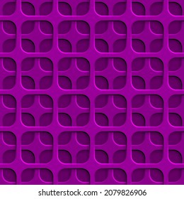 Abstract seamless pattern with squares holes in purple colors