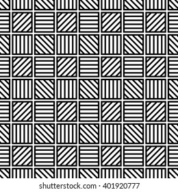 Abstract seamless pattern of squares and lines. Vector illustration.