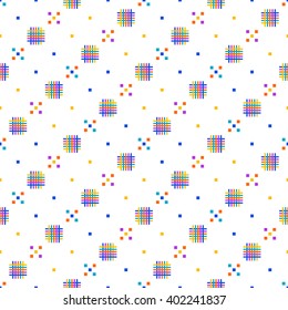 Abstract seamless pattern of squares and lines. Vector illustration.