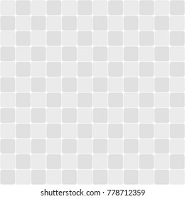 Abstract seamless pattern of squares with rounded corners. Flat design. White and gray geometric texture. Vector background.