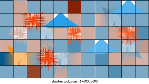 abstract seamless pattern of squares.bright matching colors. vector.