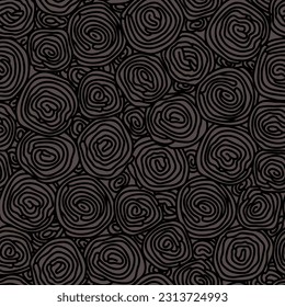 Abstract seamless pattern with stacked round objects. Hand drawn vector illustration. Flat color design.