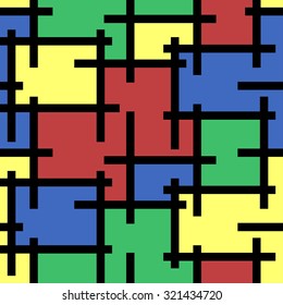 Abstract seamless pattern stained-glass mosaic background. Vector illustration  eps 10