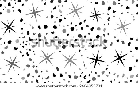 Abstract seamless pattern with star symbols. Creative leopard backdrop. Vector illustration on white background