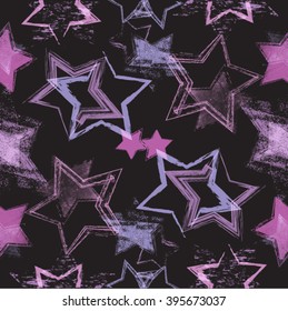 Abstract Seamless Pattern with Stars.