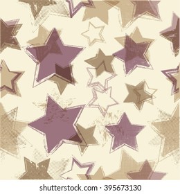 Abstract Seamless Pattern with Stars.