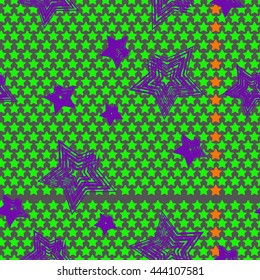 Abstract seamless pattern with stars for boys and girls . The original design for backpacks and sportswear . Bright geometric shapes . Creative style .