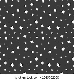 Abstract seamless pattern with stars. Night background with starry sky.