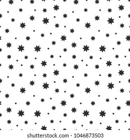 Abstract seamless pattern with stars. Night background with starry sky.