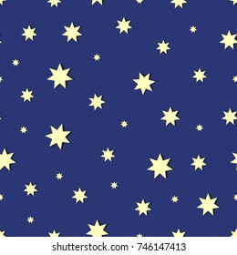 Abstract seamless pattern with stars. Night background with starry sky.