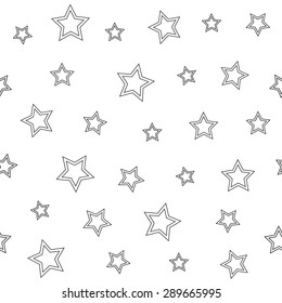 Abstract Seamless pattern with stars on a white background. Vector illustration