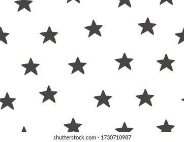 Resumen de un patrón impecable con estrellas. Sencillo fondo blanco y negro.