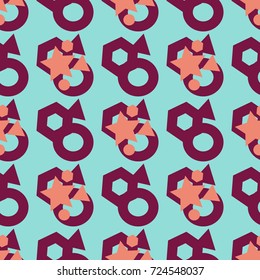 abstract seamless pattern with stars, triangles and circles