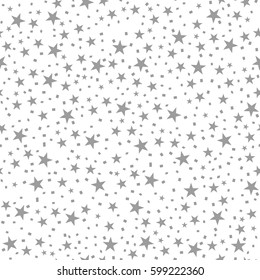 Abstract seamless pattern with stars. Vector illustration. Gray stars seamless pattern.