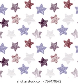 Abstract seamless pattern with stars, vector