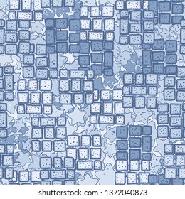 Abstract seamless pattern. Stone blocks of 9 stones, on a background of abstract texture.