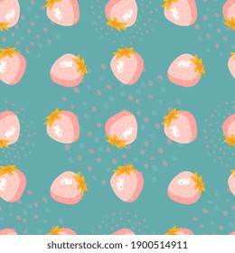 Abstract seamless pattern with strawberry. Illustration for printing on fabric, wrapping paper.
