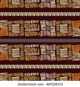 Abstract seamless pattern, stripe ornament. Ethnic vector background. Digital paper