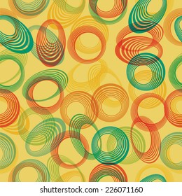 Abstract Seamless Pattern with Striped Spirals and Swirls 