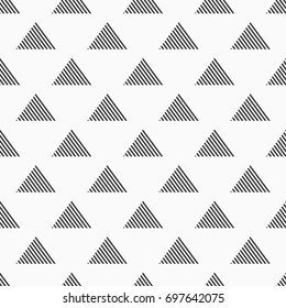 Abstract seamless pattern of striped triangles. Modern stylish texture. Minimalistic print. Vector background.