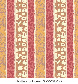 Abstract seamless pattern with stripes and animal skin texture - hand drawn vector illustration.