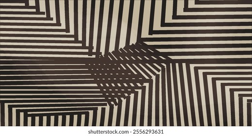 Abstract seamless pattern with stripes forming squares is repeating on a textured background