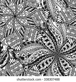 abstract seamless pattern with stripes and half-circles, seamless abstract hand-drawn pattern, waves background