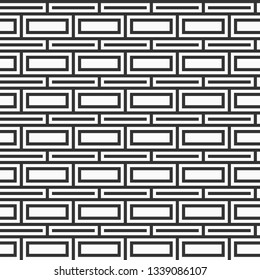 Abstract seamless pattern. Stripes lattice. Modern stylish texture. Monochrome trellis. Geometric ornament grid. Regularly repeated horizontal and vertical straight lines. Vector background.