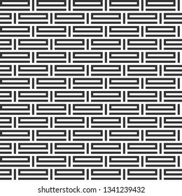 Abstract seamless pattern. Stripes lattice. Modern stylish texture. Monochrome trellis. Geometric ornament grid. Regularly repeated horizontal and vertical straight lines. Vector background.