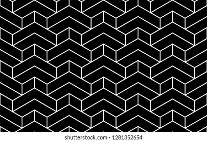 Abstract seamless pattern. with Stripes, lines. Geometric vector background. Black and white texture. Graphic modern pattern.