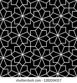 Abstract seamless pattern. with Stripes, lines. Geometric vector background. Black and white texture. Graphic modern pattern.