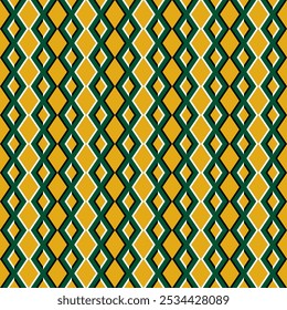 Abstract seamless pattern with stripes of rhombuses. Swatch for modern wallpapers and textiles. Optical illusion of moving pattern.