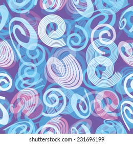 Abstract Seamless Pattern with Stripes in Swirl Form. 