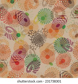 Abstract Seamless Pattern with Stripes in Swirl Form. 