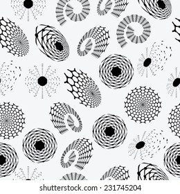 Abstract Seamless Pattern with Stripes in Swirl Form. 