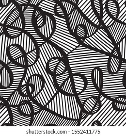 abstract seamless pattern. stripped vector texture. fancy bold lines with loops
