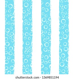 Abstract seamless pattern with strips and bubbles. Vector illustration. Design element for wallpaper, fabric or wrapping paper.