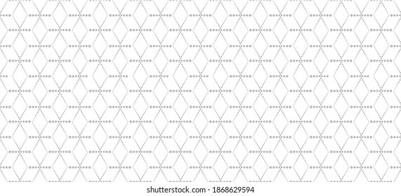 Abstract seamless pattern. Stylish dotted line ornament with geometric shapes.
