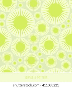 an abstract seamless pattern, stylized aquatic life form floating in swarm, in a very soft green palette.