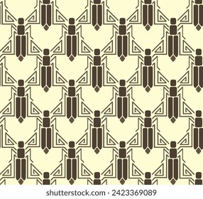 Abstract seamless pattern with stylized beetles
