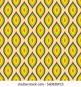 Abstract seamless pattern with stylized bird feathers. Repetition background for textiles, wrapping paper or wallpapers. Vector illustration.