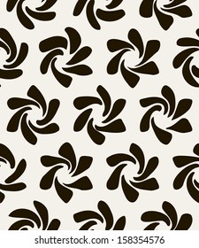 Abstract seamless pattern. Stylized flowers with spiral cores