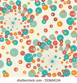 abstract seamless pattern with stylized flowers