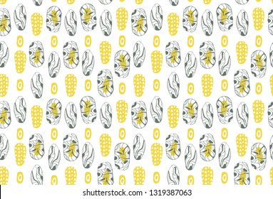 Abstract seamless pattern with stylized stones. The elements of the pattern are streamlined and rounded tops.