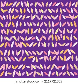Abstract seamless pattern of sunflower seeds of gentle color on a purple background. For postcards, invitations, 
fabrics, wallpapers.