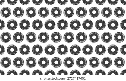 Abstractas patrón sin fisuras de círculos giratorios.  Diseño geométrico ideal para fondos, textiles o diseño de Sitio web.  Gráfico monocromático con estilo y textura visual hipnótica y repetitiva.