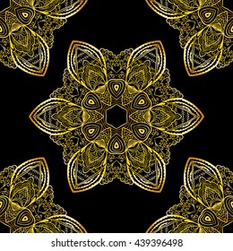 Abstract seamless pattern with swirls ornate. Vector illustration for your design.