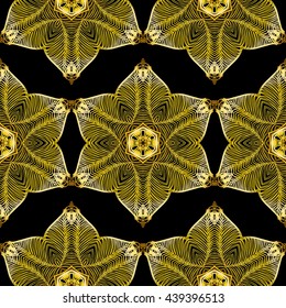 Abstract seamless pattern with swirls ornate. Vector illustration for your design.