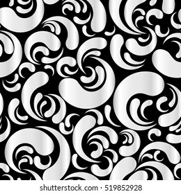 Abstract seamless pattern with swirls ornate. Vector illustration for your design.