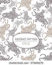 Abstract seamless pattern with swirls in shades of brown. Vector